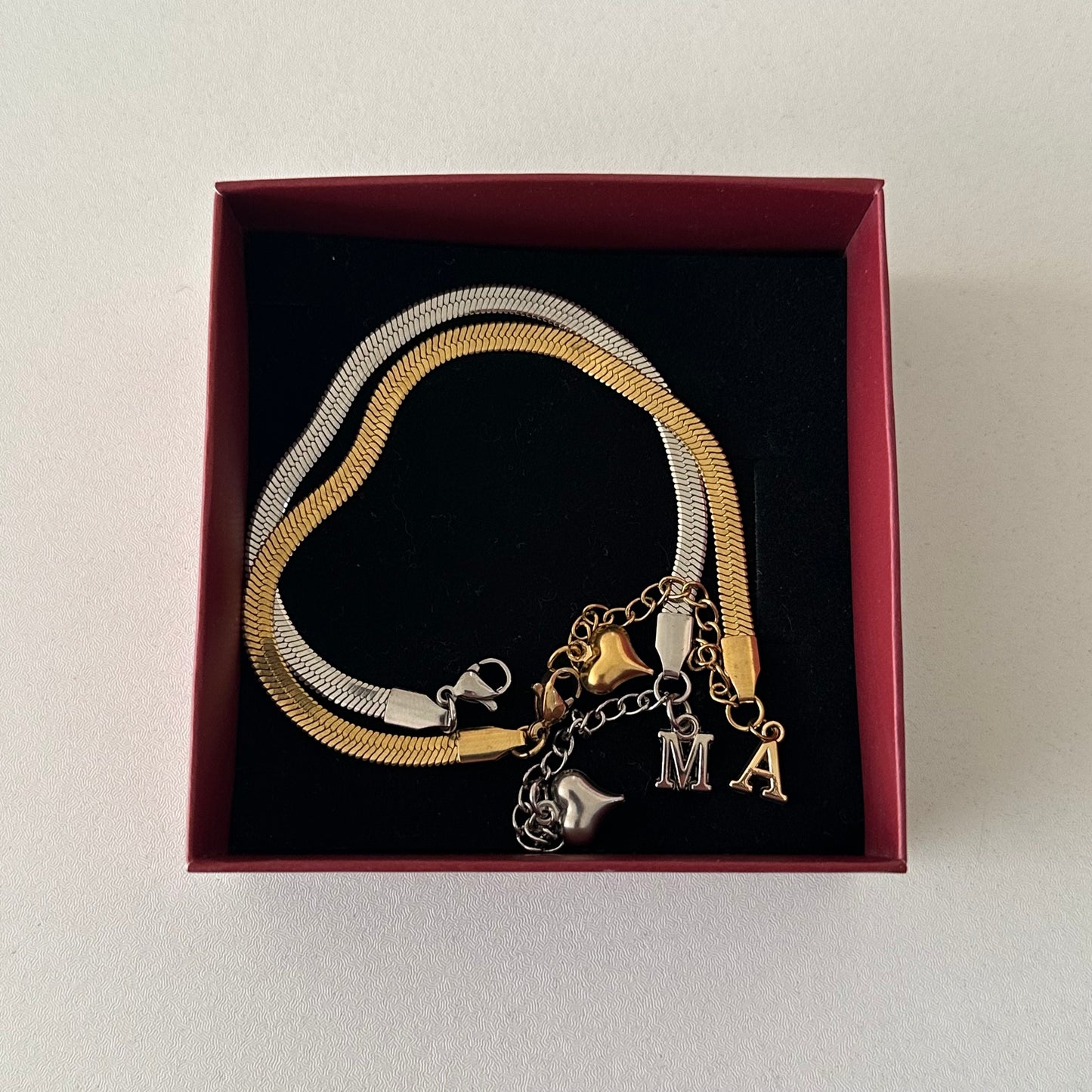 Kişiye Özel Harfli İtalyan Bileklik (2 Adet)